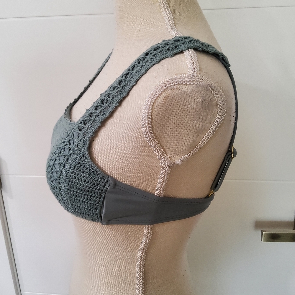 Hula Honey Crochet Knit Swim Top Size S - Picture 7 of 9